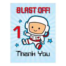 Blast Off 1st Birthday Postcard