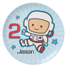 Blast Off 2nd Birthday Personlized Plate