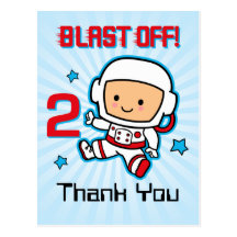 Blast Off 2nd Birthday Postcard