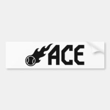Blazing ACE Tennis Bumper Stickers