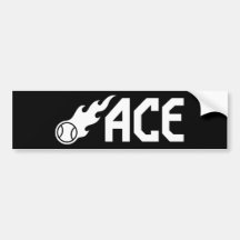 Blazing ACE Tennis Bumper Stickers