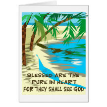 Blessed are the pure in heart greeting card