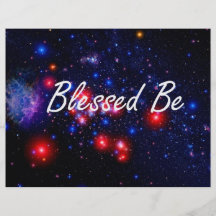 Blessed Be saying against dark space image Full Color Flyer