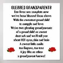Blessed Grandparents 2-red roses Posters