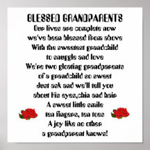 Blessed Grandparents-red roses-boy Posters