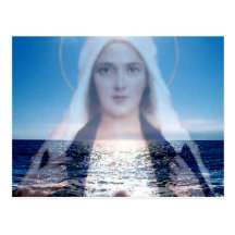Blessed Virgin Mary Over the Ocean Post Card