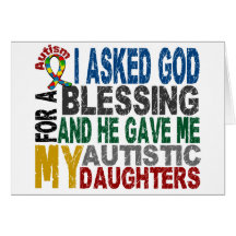 Blessing 5 DAUGHTERS Autism T-Shirts & Apparel Greeting Card