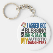 Blessing 5 DAUGHTERS Autism T-Shirts & Apparel Keychain