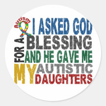 Blessing 5 DAUGHTERS Autism T-Shirts & Apparel Sticker