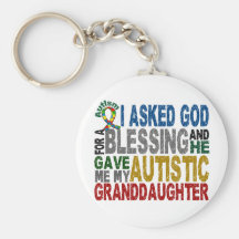 Blessing 5 GRANDDAUGHTER Autism T-Shirts & Apparel Keychains