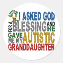 Blessing 5 GRANDDAUGHTER Autism T-Shirts & Apparel Stickers