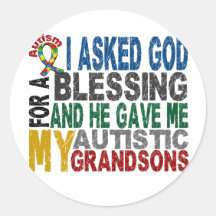 Blessing 5 GRANDSONS Autism T-Shirts & Apparel Stickers