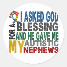 Blessing 5 NEPHEWS Autism T-Shirts & Apparel Sticker