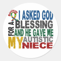 Blessing 5 NIECE Autism T-Shirts & Apparel Round Stickers