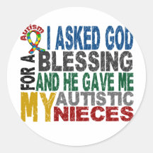 Blessing 5 NIECES Autism T-Shirts & Apparel Stickers