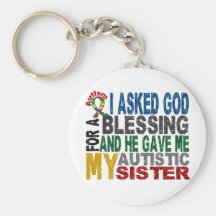 Blessing 5 SISTER Autism T-Shirts & Apparel Key Chain