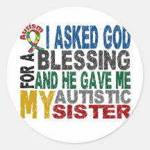 Blessing 5 SISTER Autism T-Shirts & Apparel Stickers