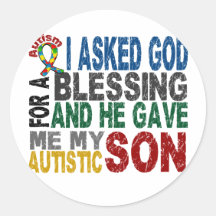 Blessing 5 SON Autism T-Shirts & Apparel Round Sticker