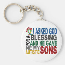 Blessing 5 SONS Autism T-Shirts & Apparel Key Chain
