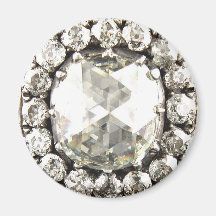 Bling Diamond Rhinestone Vintage Costume Jewellery Fridge Magnet
