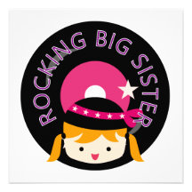 Blond Rocking Big Sister Invite