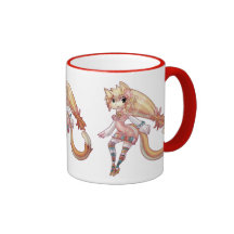 Blonde Furry Cat Girl Mugs