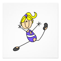 Blonde Girl Gymnast Custom Announcement