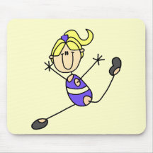 Blonde Girl Gymnastics T-shirts and Gifts Mouse Mats