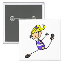 Blonde Girl Gymnastics T-shirts and Gifts Pin