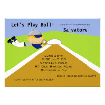Blonde Haired Boys Baseball Birthday Invitation