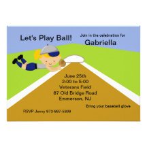 Blonde Haired Girls Softball Birthday Invitation