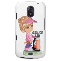 Blonde little girl playing golf galaxy nexus cases