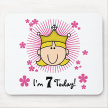 Blonde Princess 7th Birthday Mousepads
