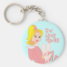 Blonde Skier Key Chains