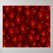 Blood red roses print