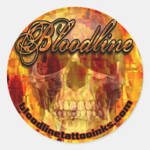 Bloodline Tattoo Inks Skull Stickers