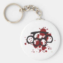 bloody brass knuckles key chain