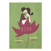 Blooming Love 2 Wedding RSVP Invitation