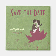 Blooming Love 2 Wedding Save the Date Fridge Magnets