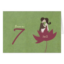 Blooming Love 2 Wedding Table Number Card