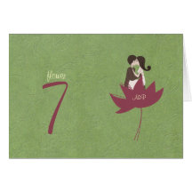 Blooming Love 2 Wedding Table Number Card