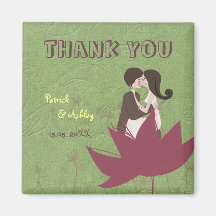 Blooming Love 2 Wedding Thank You Refrigerator Magnet
