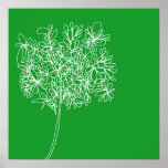 Blossom Pop - emerald Green Poster