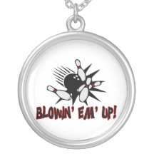 Blowin Em Up Bowling Pins Personalized Necklace