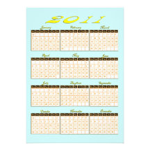 Blue 2011 Calendar Invitations