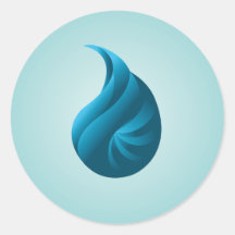 BLUE ABSTRACT STONE SNAIL ROUND STICKERS