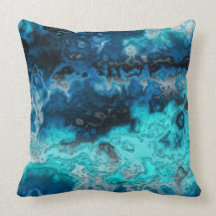Blue Agate Throw Pillow