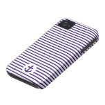 Blue Anchor and Navy Blue Sailor Stripes iPhone 4 Case-Mate Cases