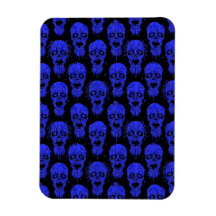 Blue and Black Zombie Apocalypse Pattern Vinyl Magnet