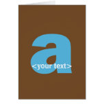 Blue and Brown Monogram - Letter A Cards